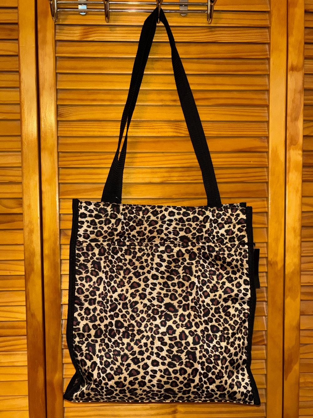 Leopard Print Canvas Tote Bag - Brown/Black - Picture 3 of 3